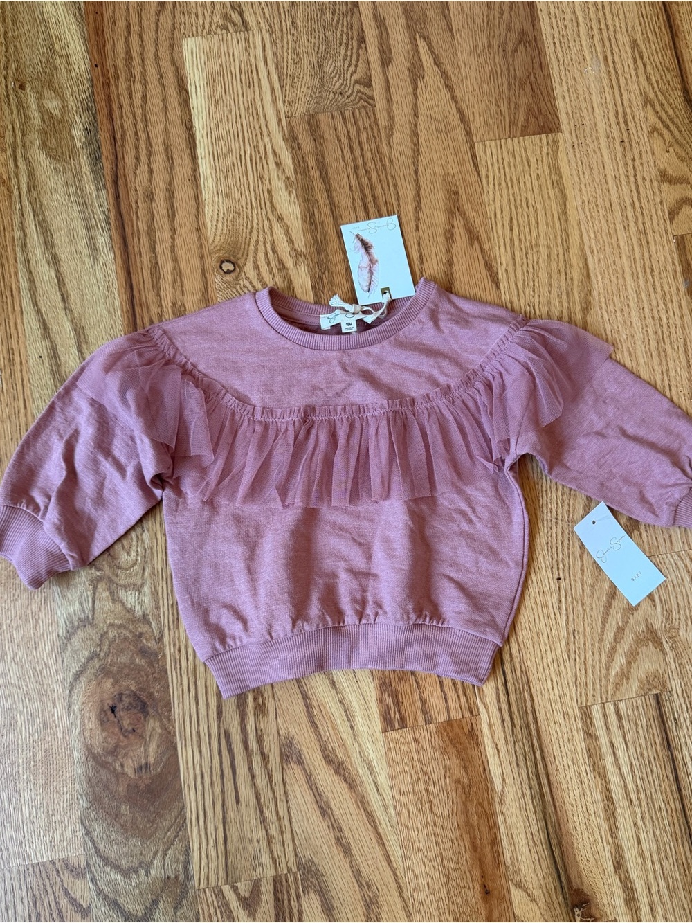 Jessica Simpson Dusty Rose Ruffle Sweatshirt •18m•